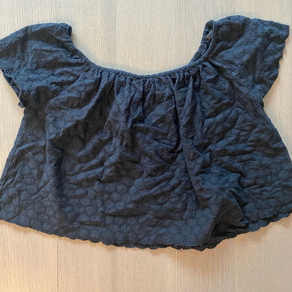 Zara off shoulder black laces tops